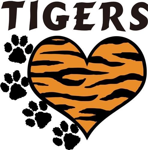 Tigers Heart ,Heart Designs Mascot,Love Tigers SVG PNG