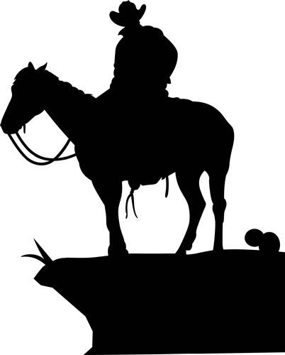  GRAPHICS & MORE Horse Silhouette Cowboy Western Gift