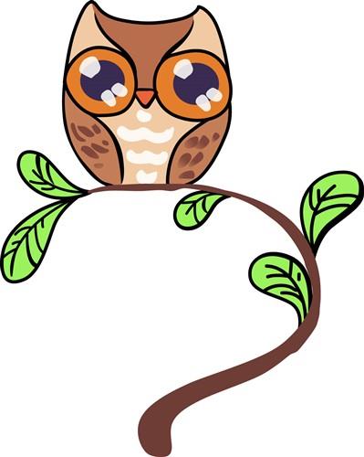 owl on branch clip art