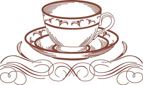 Tea Cup Redwork Tea Cup Redwork