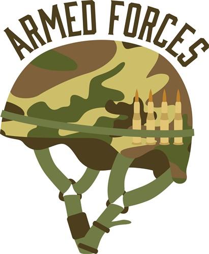 Armed Forces Helmet print art print art at EmbroideryDesigns.com