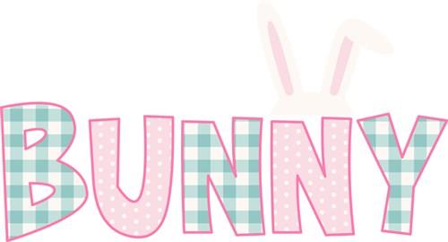 Hunny bunny - text with cute ears Royalty Free Vector Image
