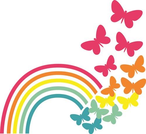 Kids' Printed Knit Flare in Rainbow Butterflies
