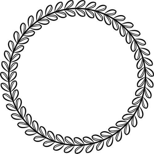 Free Rose Laurel Wreath Frame SVG Cut File