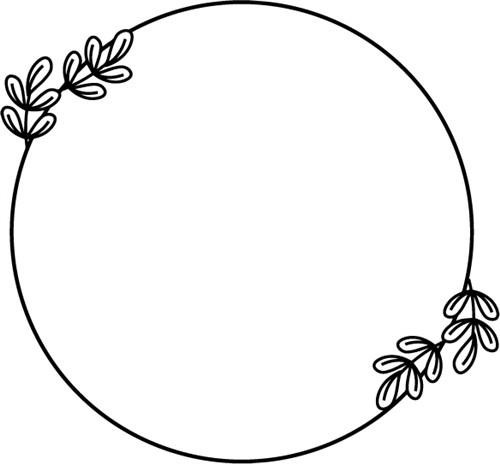 Flower monogram frame svg cut file, Circle floral wreath