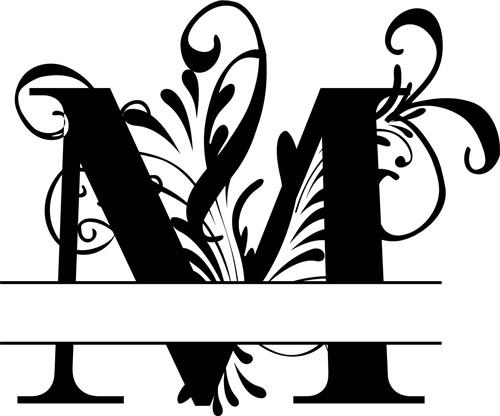Elegant Split Letter M Elegant Split Letter M