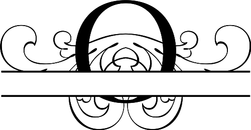 Monogram O Flourish Split Monogram O Flourish Split