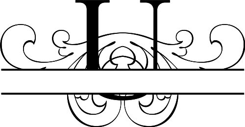 Monogram U Flourish Split Monogram U Flourish Split