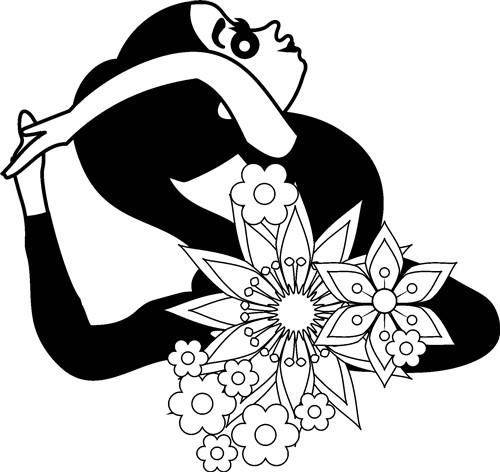 Floral Yoga Girl SVG cut file at