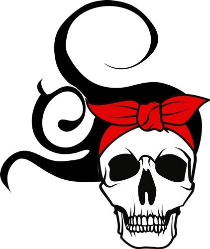Skull with Crossbones Tattoo SVG Cut file by Creative Fabrica