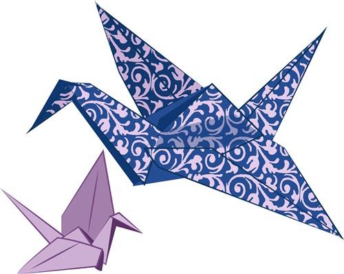 origami crane vector