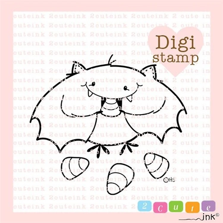 Candy Corn Bat Digital Stamp for Card Making