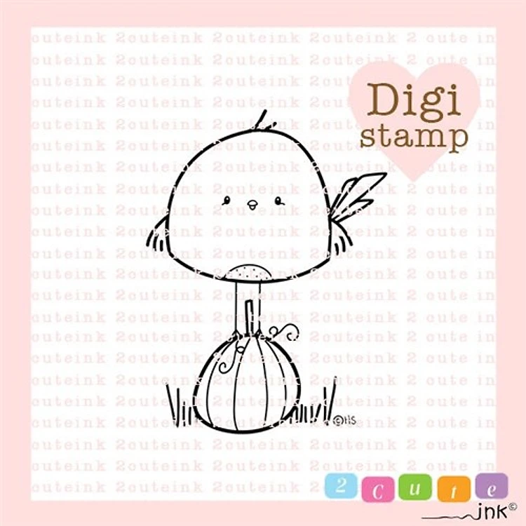 Black Birdie Digital Stamp for Card Making