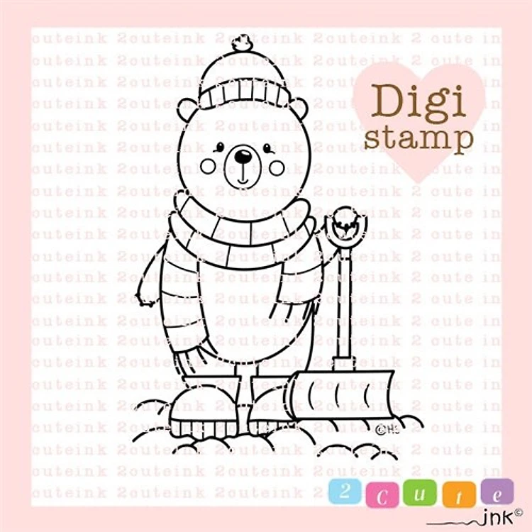 Snow Bear Digital Stamp