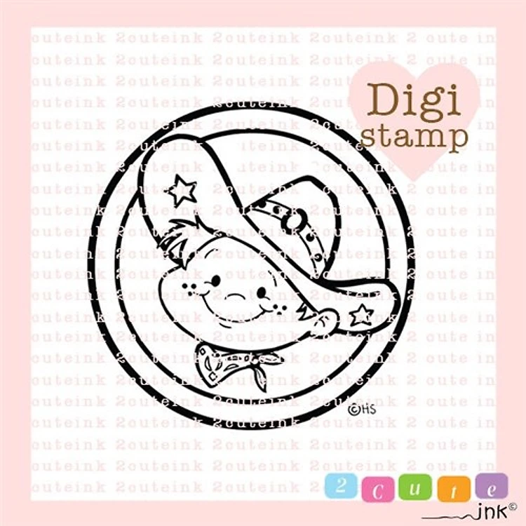Cowboy Kid Digital Stamp for Card Making