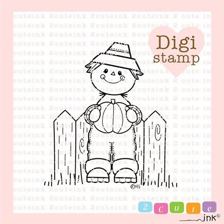 Scarecrow Pumpkin Digital Stamp