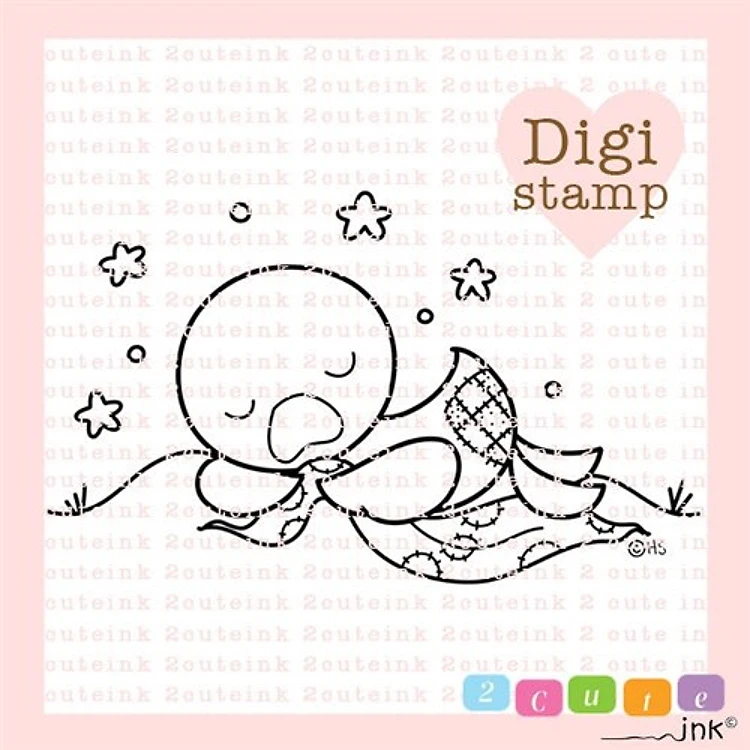 Sleepy Duck Digital Stamp