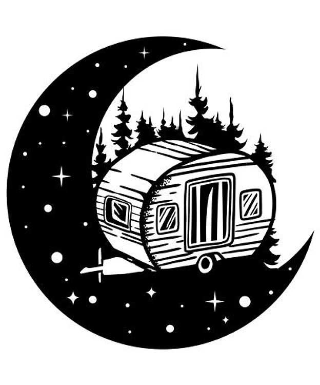 Camper In Moon
