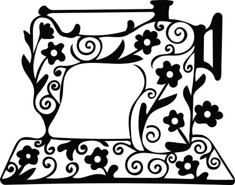 Floral Sewing Machine