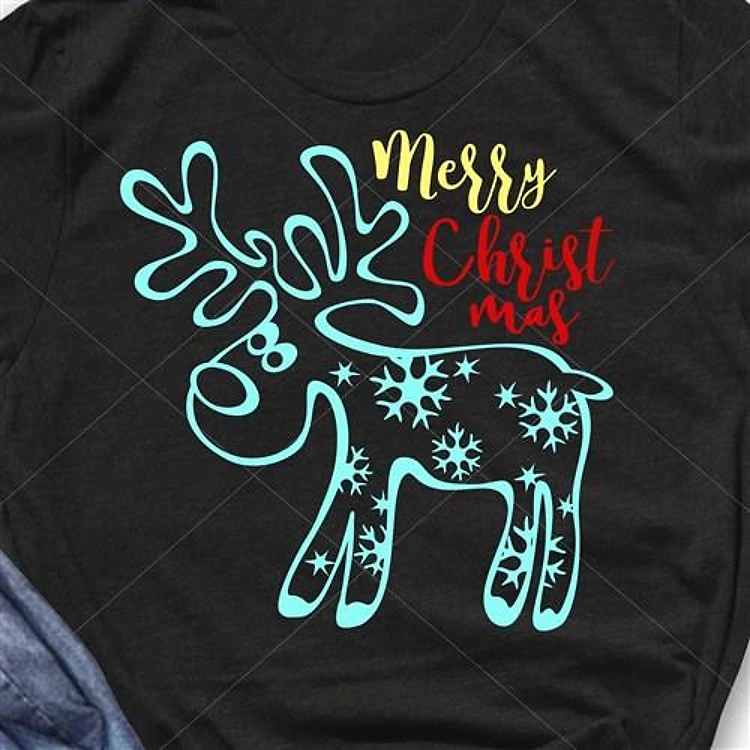 Merry Christmas Reindeer Outline