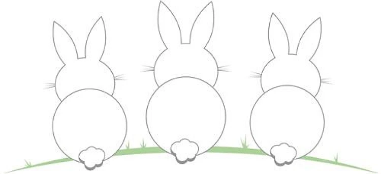 Outline Easter Bunnies