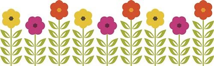 Fall Flower Retro Border