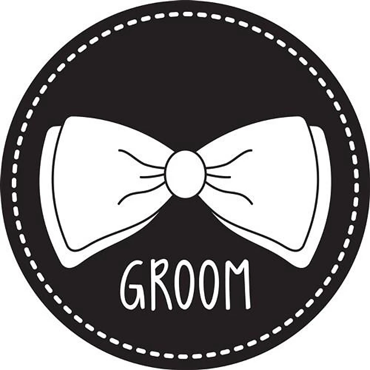 Groom Bow Tie Badge