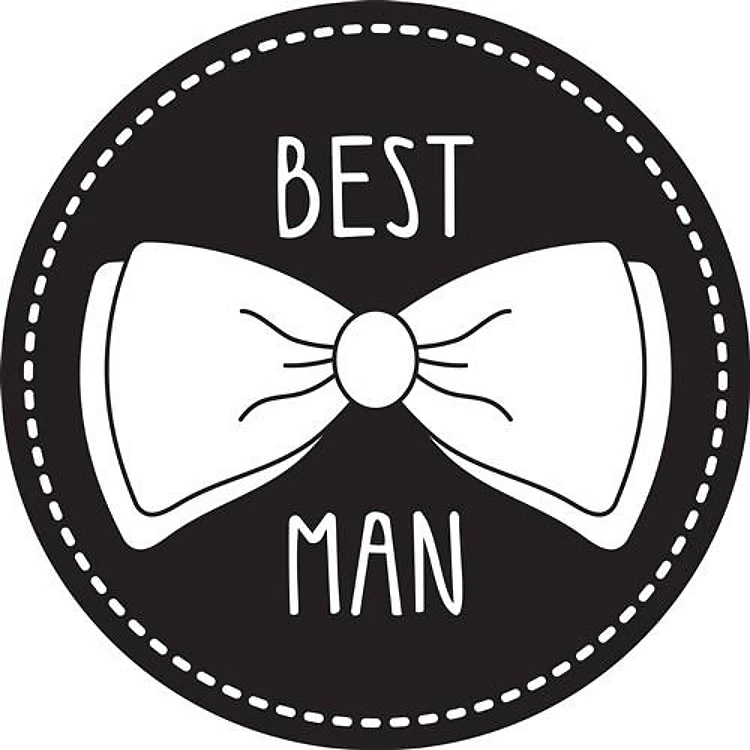 Best Man Bow Tie Badge