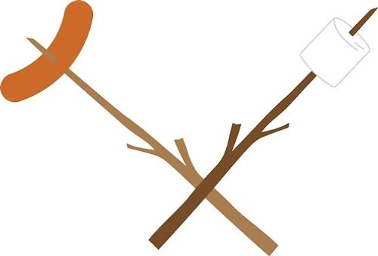 Crossed Campfire Sticks