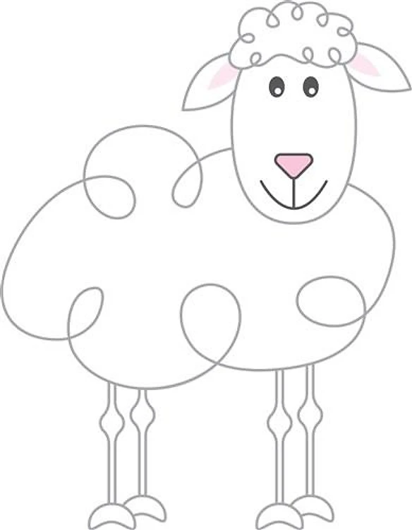 Curly Lamb Outline