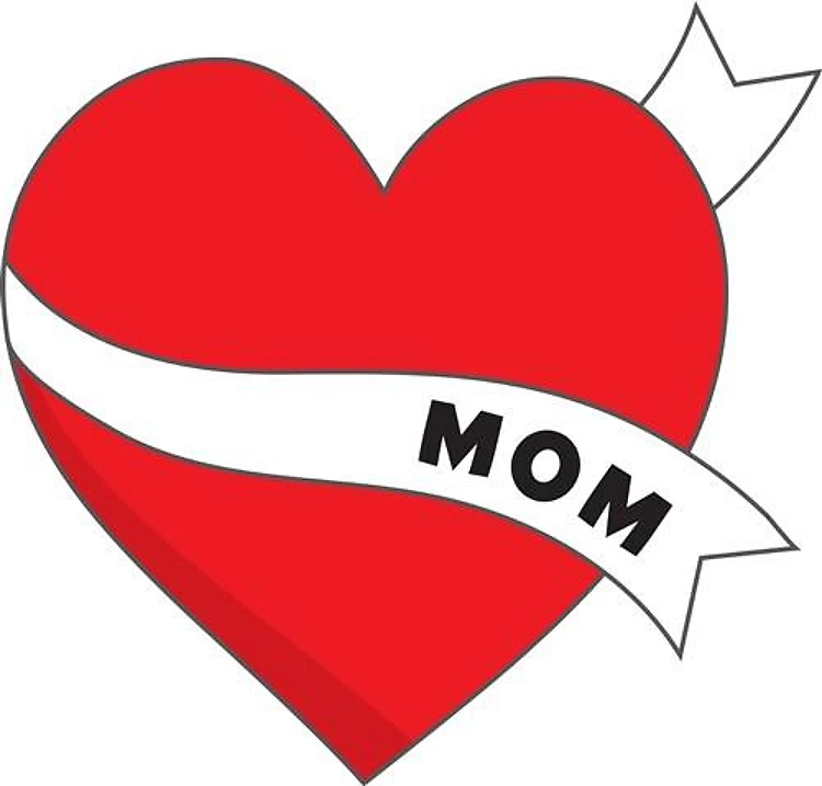 Ribbon Wrapped Mom Heart