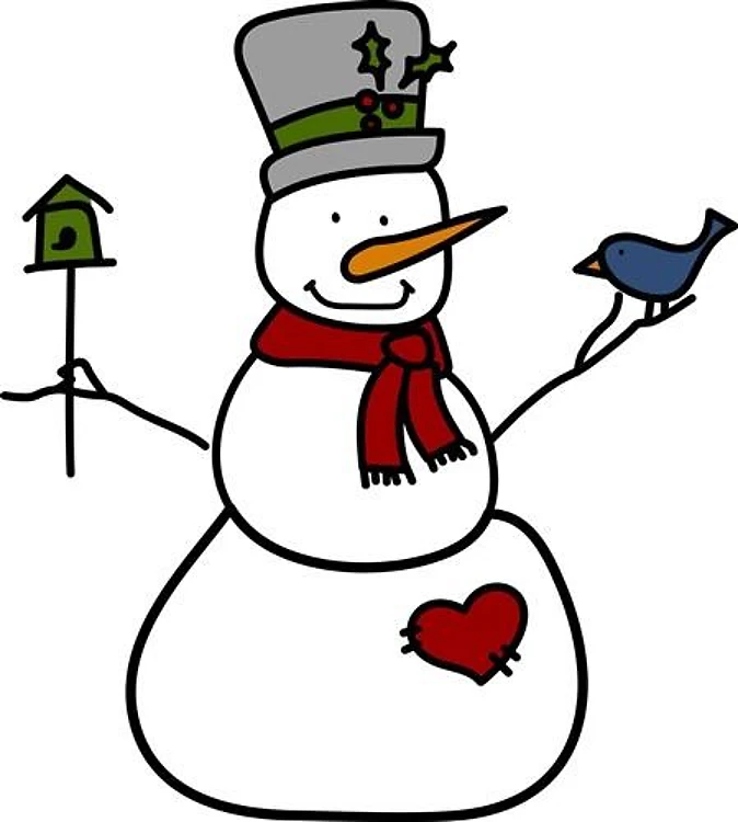 Snowman With Bird