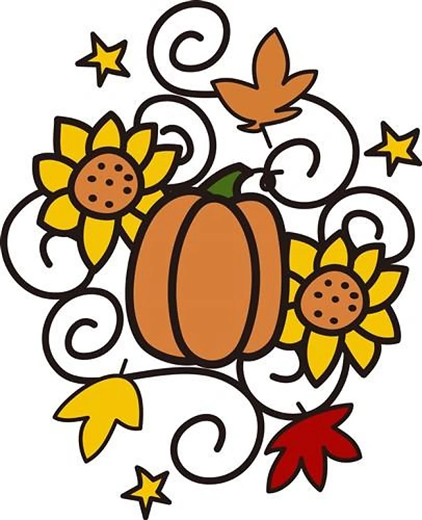 Pumpkin And Flowers