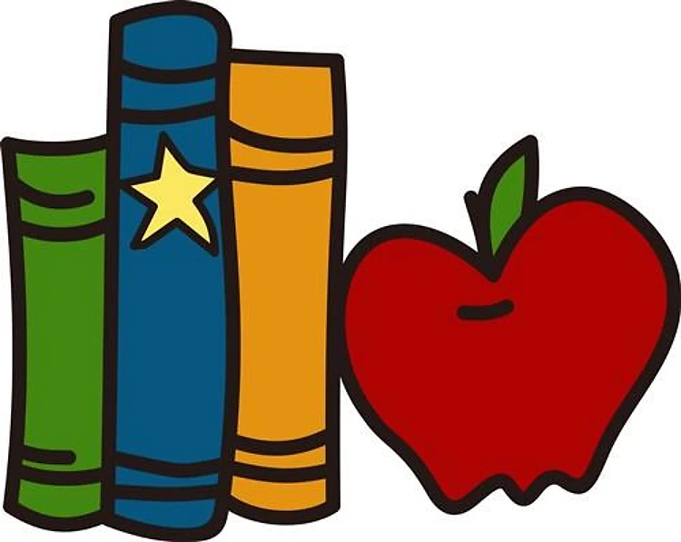 School Books And Apple