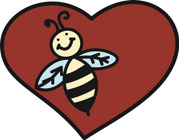 Happy Heart With Bee