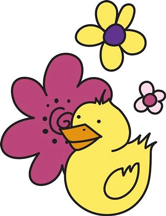 Duck And Flowers
