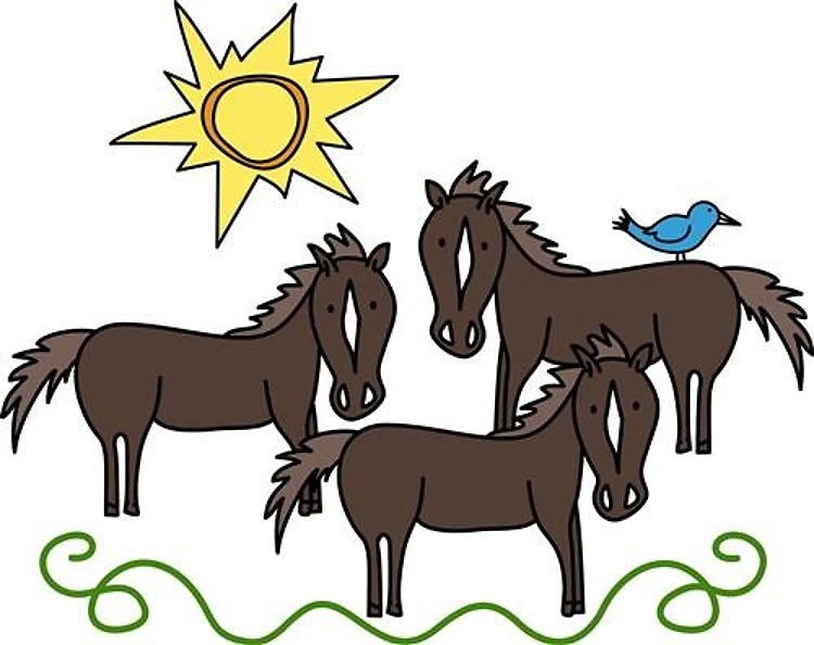 Horses & Bluebird