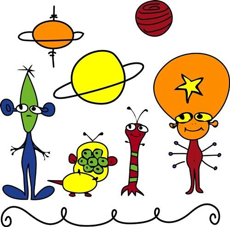 Cartoon Space Scene