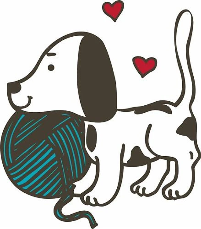 Puppy With Yarn