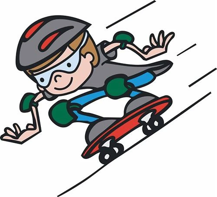 Skateboarding Downhill