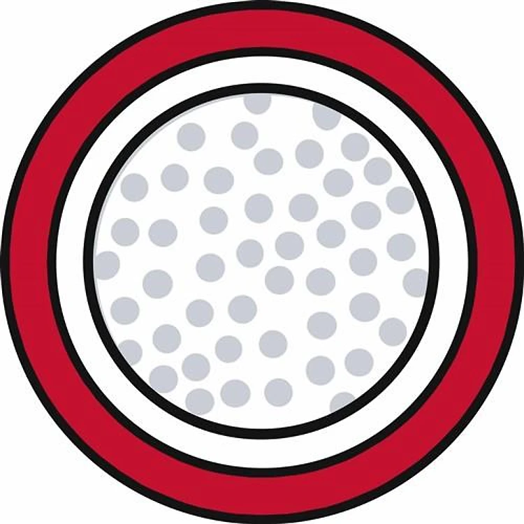 Red Framed Golf Ball