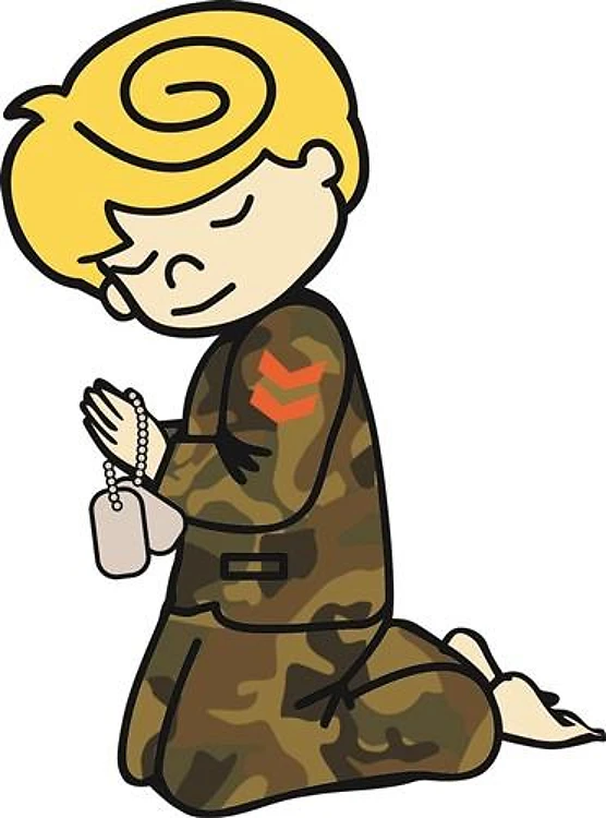 Praying Military Boy