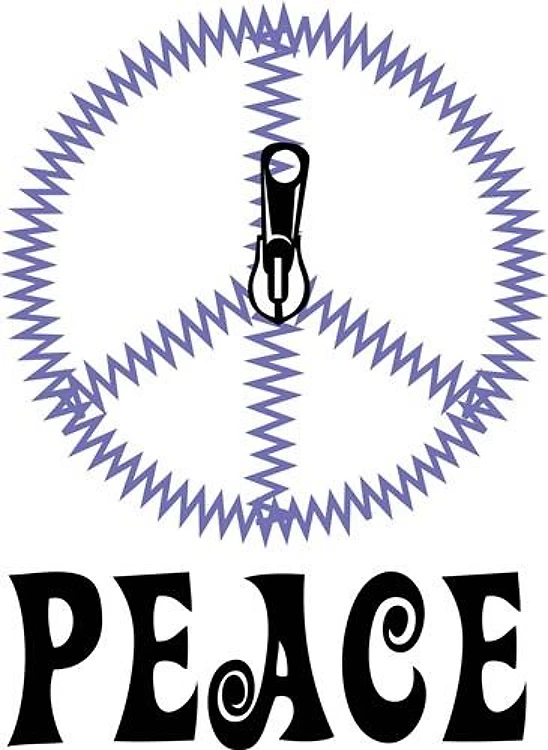Peace Symbol Zipper