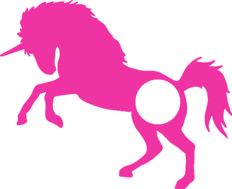 Pink Unicorn Silhouette Monogram