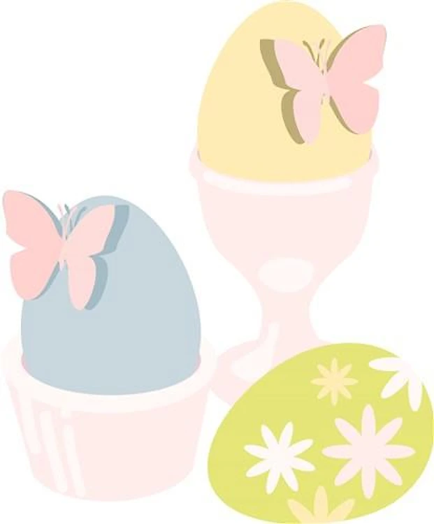 Easter Eggs With Butterflies