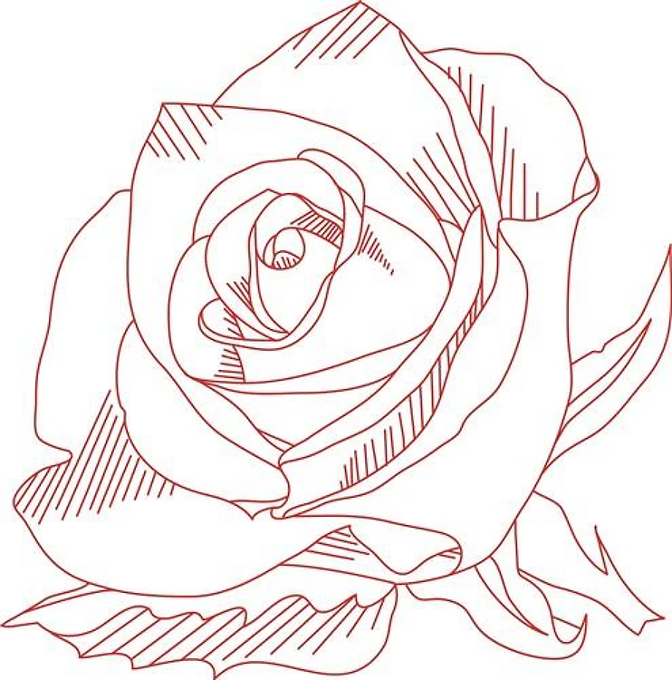 Redwork Rose