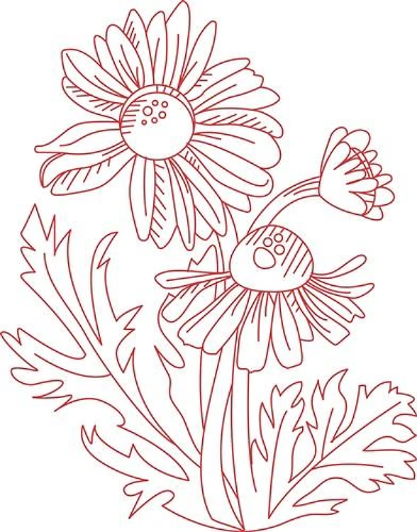 Redwork Daisy