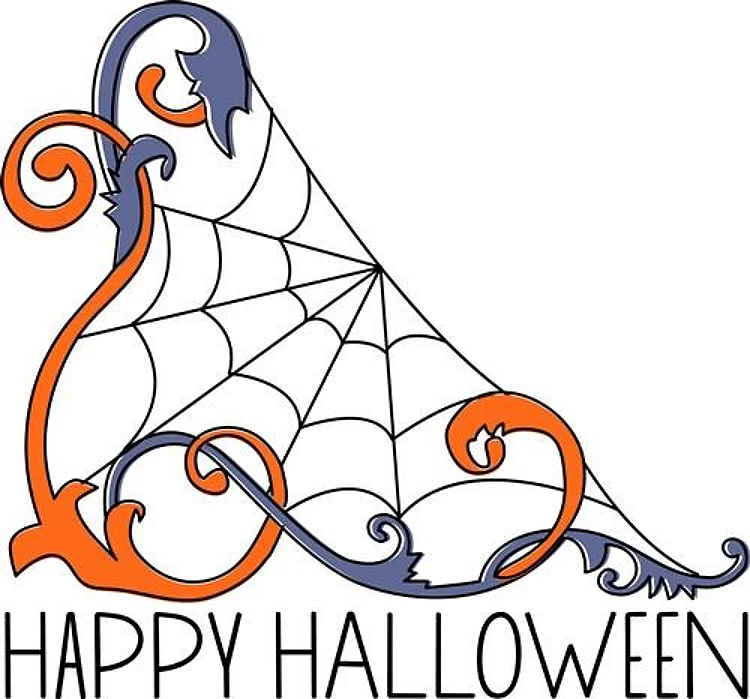 Happy Halloween Spider Web Decorative Corner