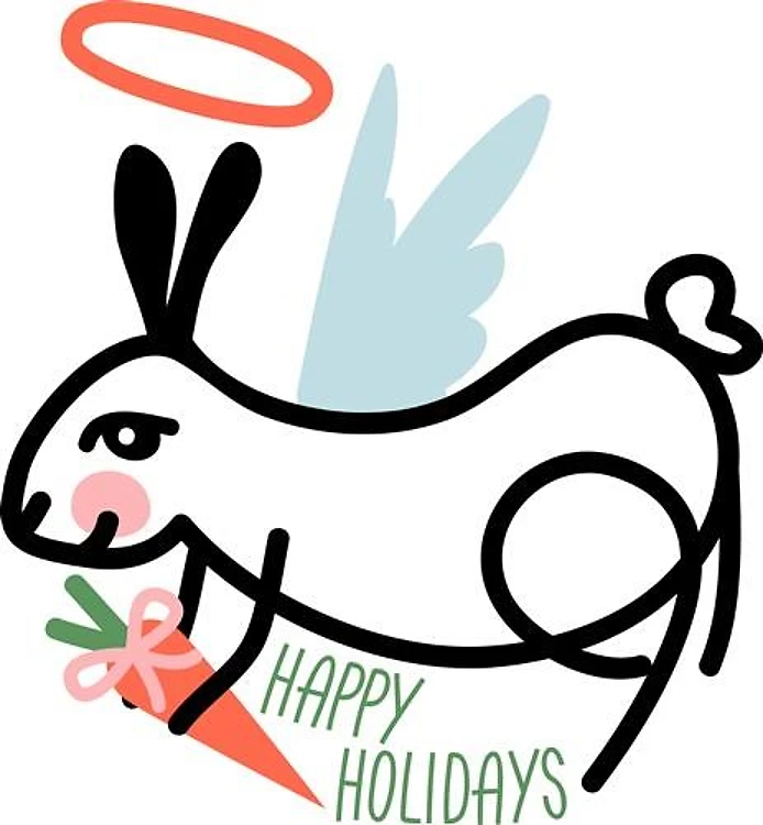 Happy Holidays Bunny Angel