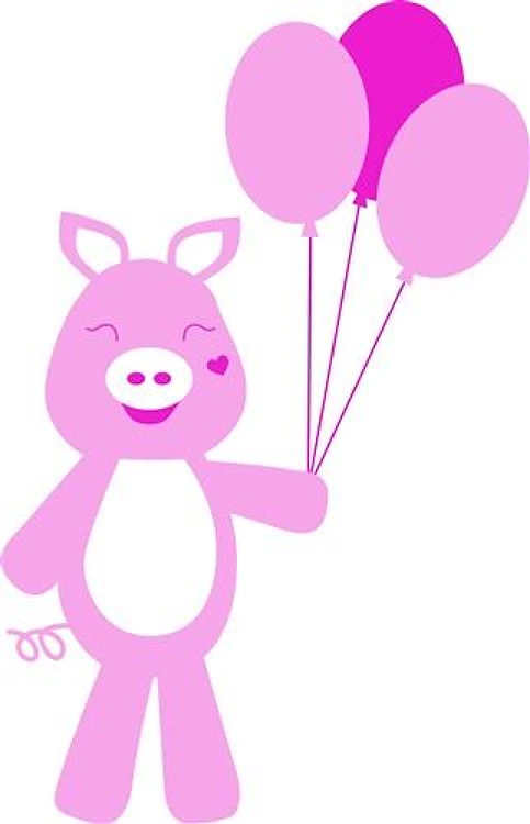 Pig With Balloons
